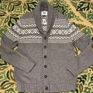 New with tag! Old Navy Fair Isle Shawl Collar cotton wool Cardigan Sweater L